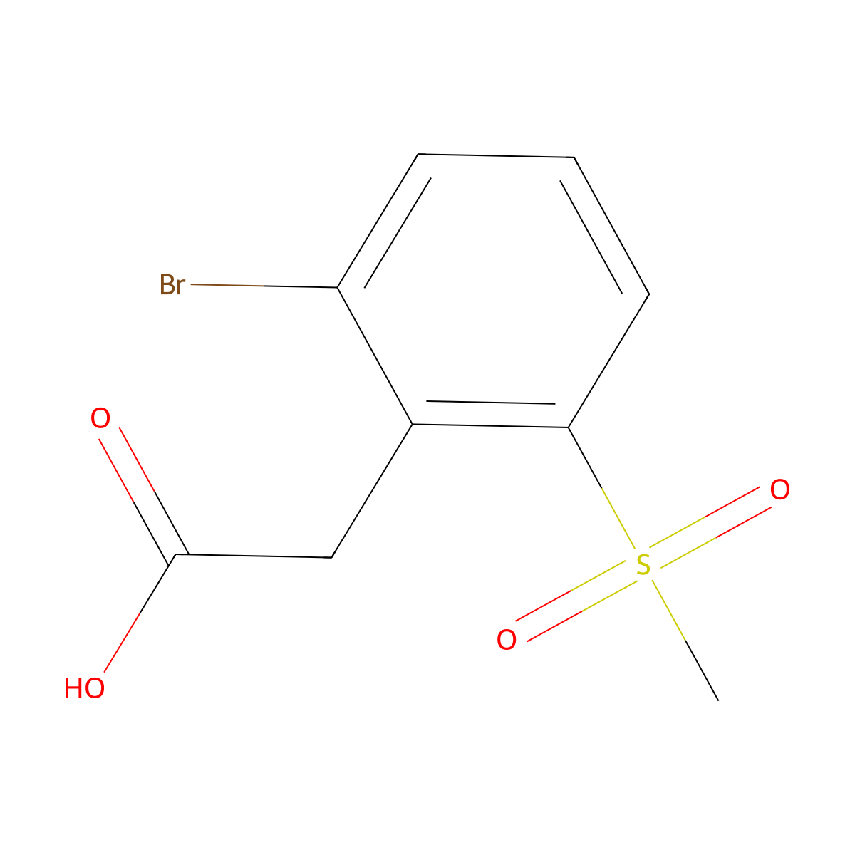 2-(2-Bromo-6-methanesulfonylphenyl)aceticacid molecular structure, CAS 1897390-61-2