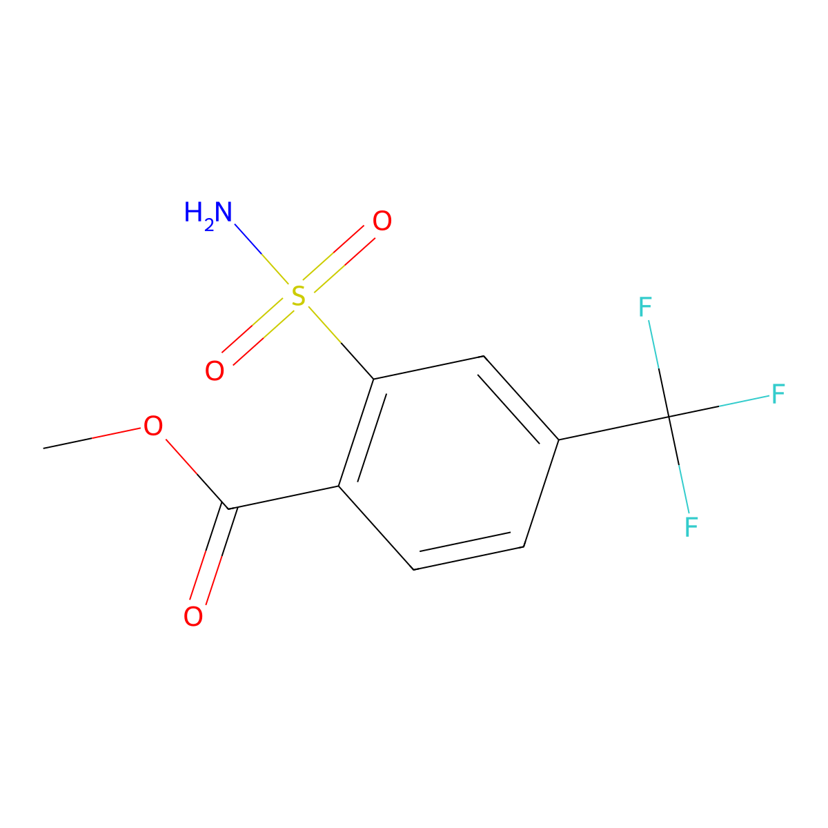 Methyl 2-sulfamoyl-4-(trifluoromethyl)benzoate molecular structure, CAS 1897424-18-8