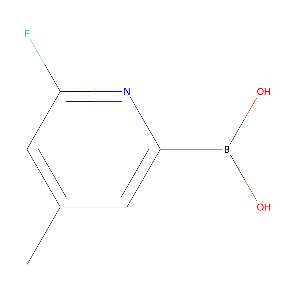6-Fluoro-4-methylpyridine-2-boronic acid molecular structure, CAS 1897428-49-7
