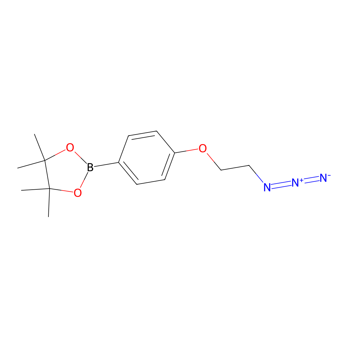 2-(4-(2-Azidoethoxy)phenyl)-4,4,5,5-tetramethyl-1,3,2-dioxaborolane molecular structure, CAS 1897432-67-5