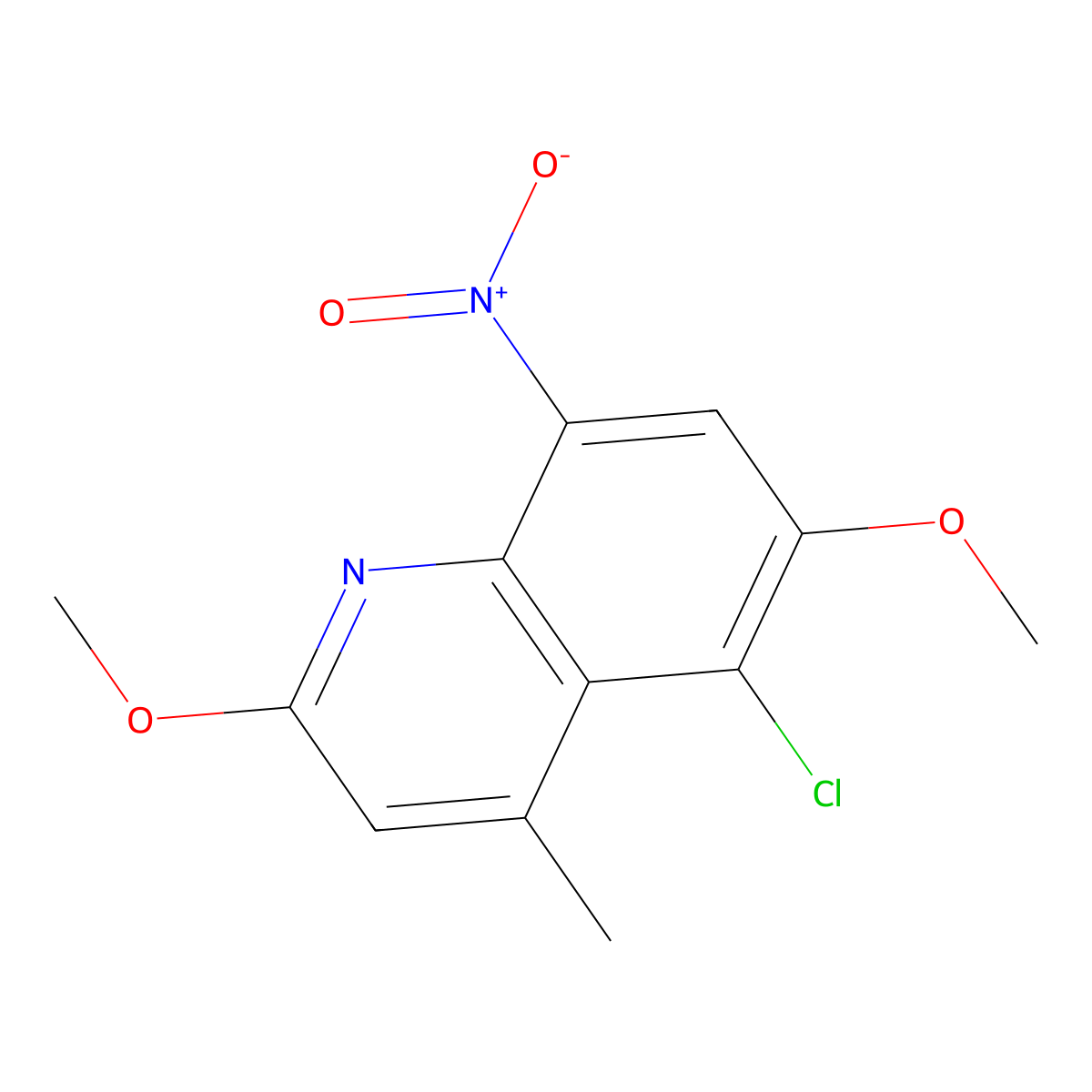 5-Chloro-2,6-dimethoxy-4-methyl-8-nitroquinoline molecular structure, CAS 189746-21-2