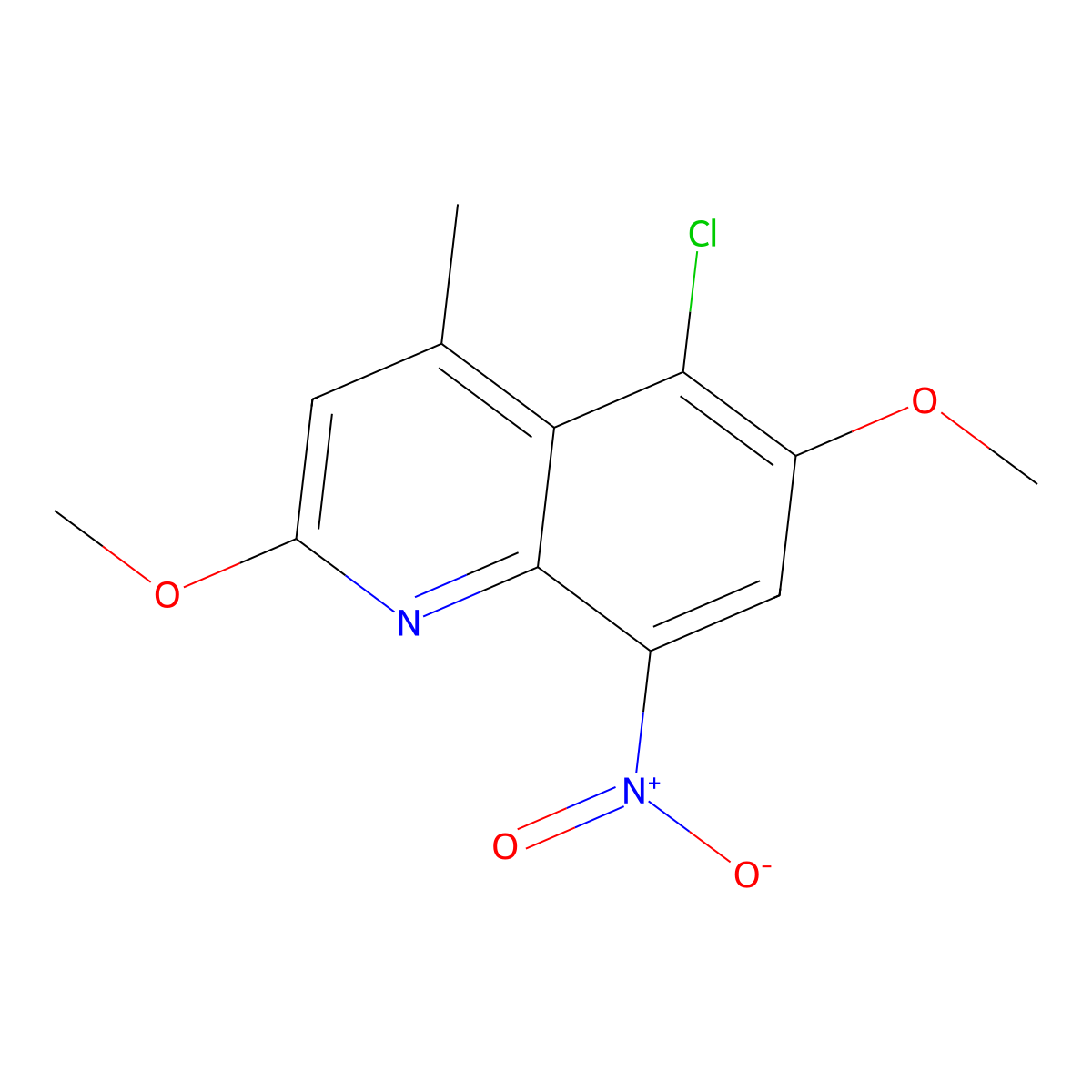 5-Chloro-2,6-dimethoxy-4-methyl-8-nitroquinoline molecular structure, CAS 189746-21-2