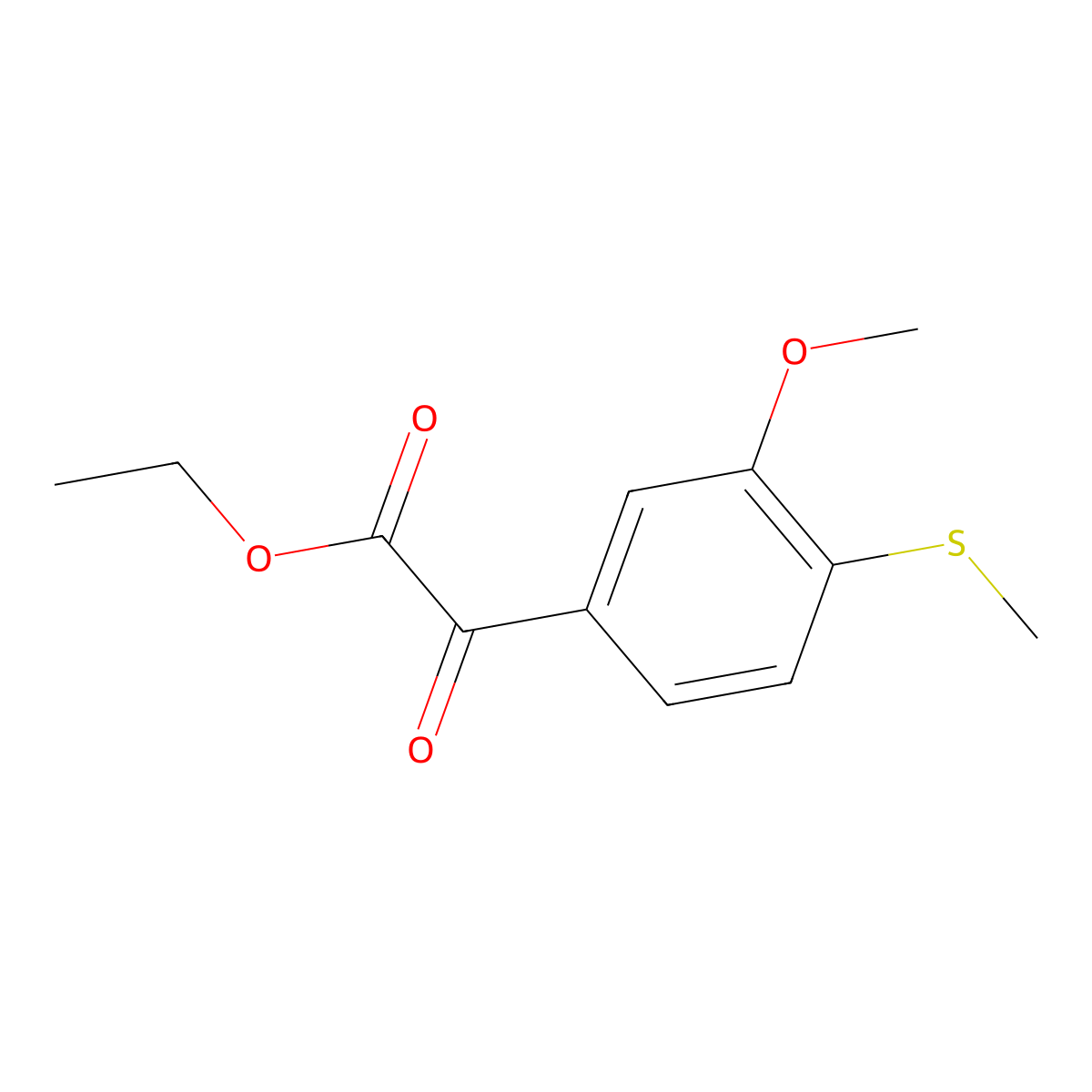Ethyl 2-(3-methoxy-4-(methylthio)phenyl)-2-oxoacetate molecular structure, CAS 1897468-89-1