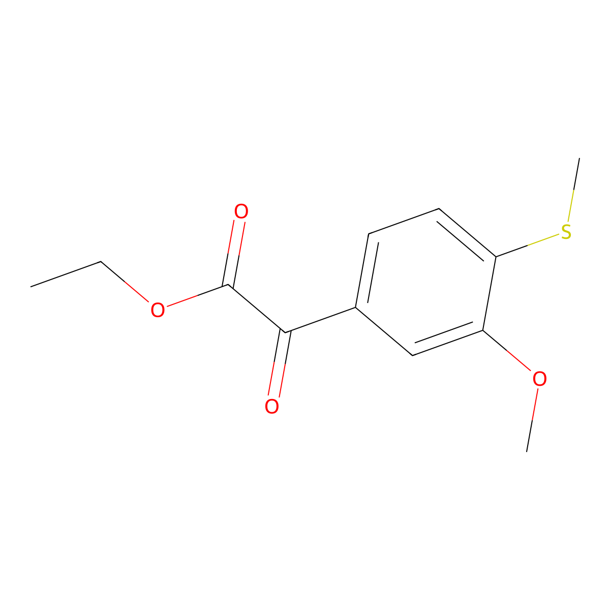 Ethyl 2-(3-methoxy-4-(methylthio)phenyl)-2-oxoacetate molecular structure, CAS 1897468-89-1