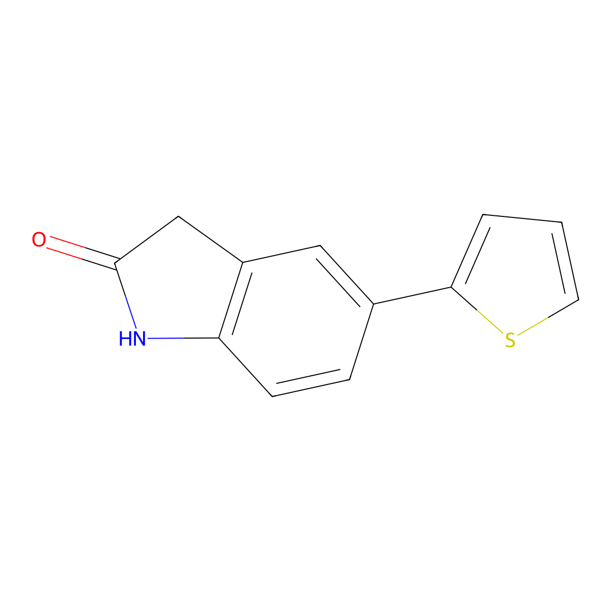 5-Thien-2-yl-1,3-dihydro-2H-indol-2-one molecular structure, CAS 189748-08-1