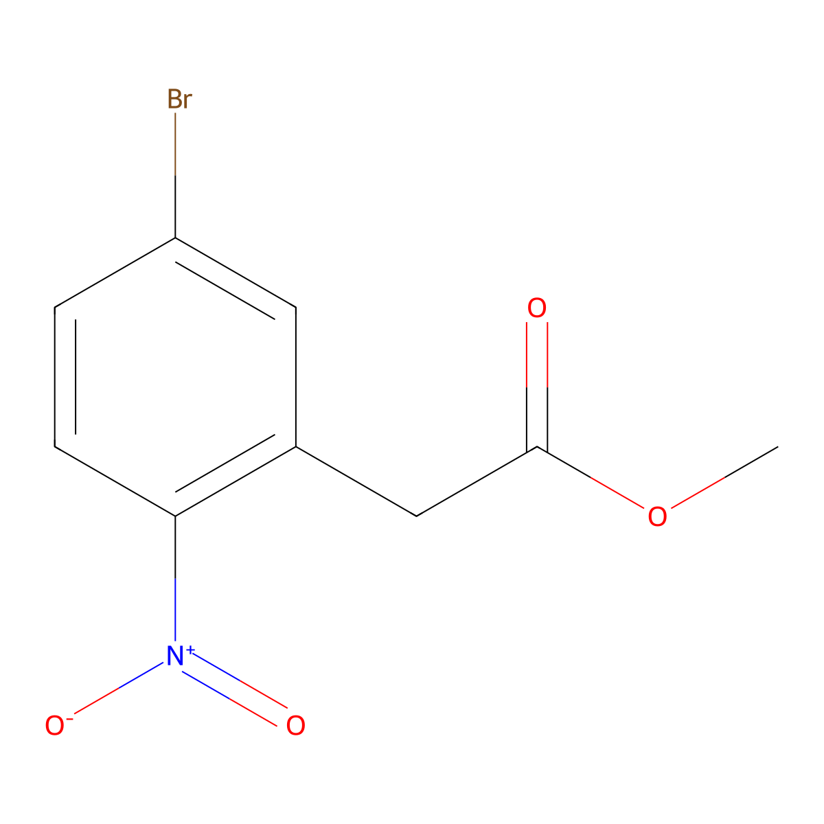 Methyl 2-(5-bromo-2-nitrophenyl)acetate molecular structure, CAS 189748-25-2