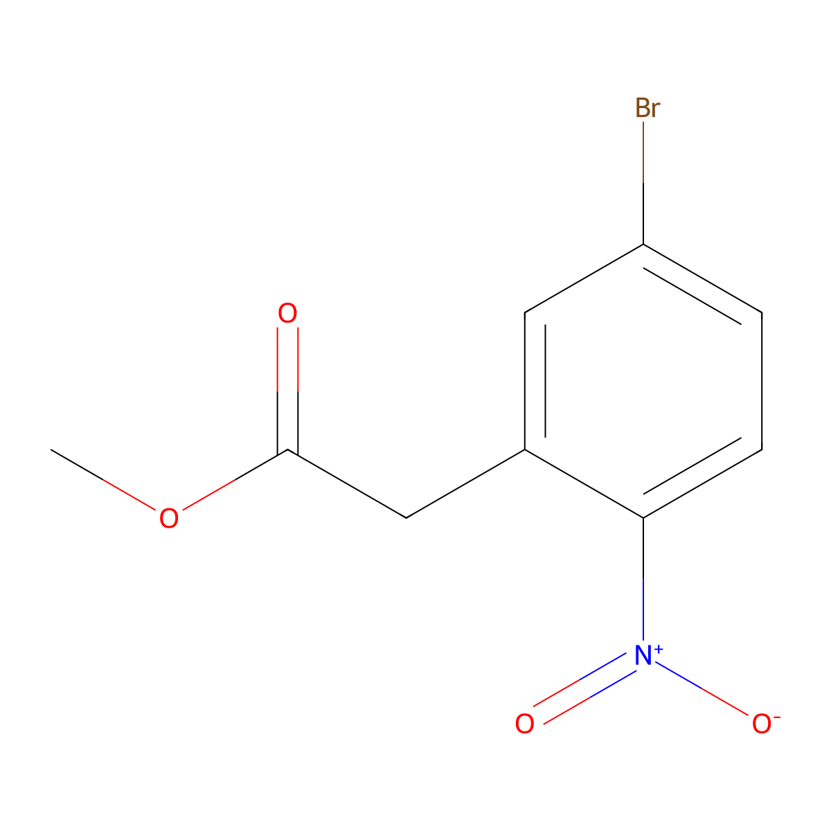 Methyl 2-(5-bromo-2-nitrophenyl)acetate molecular structure, CAS 189748-25-2