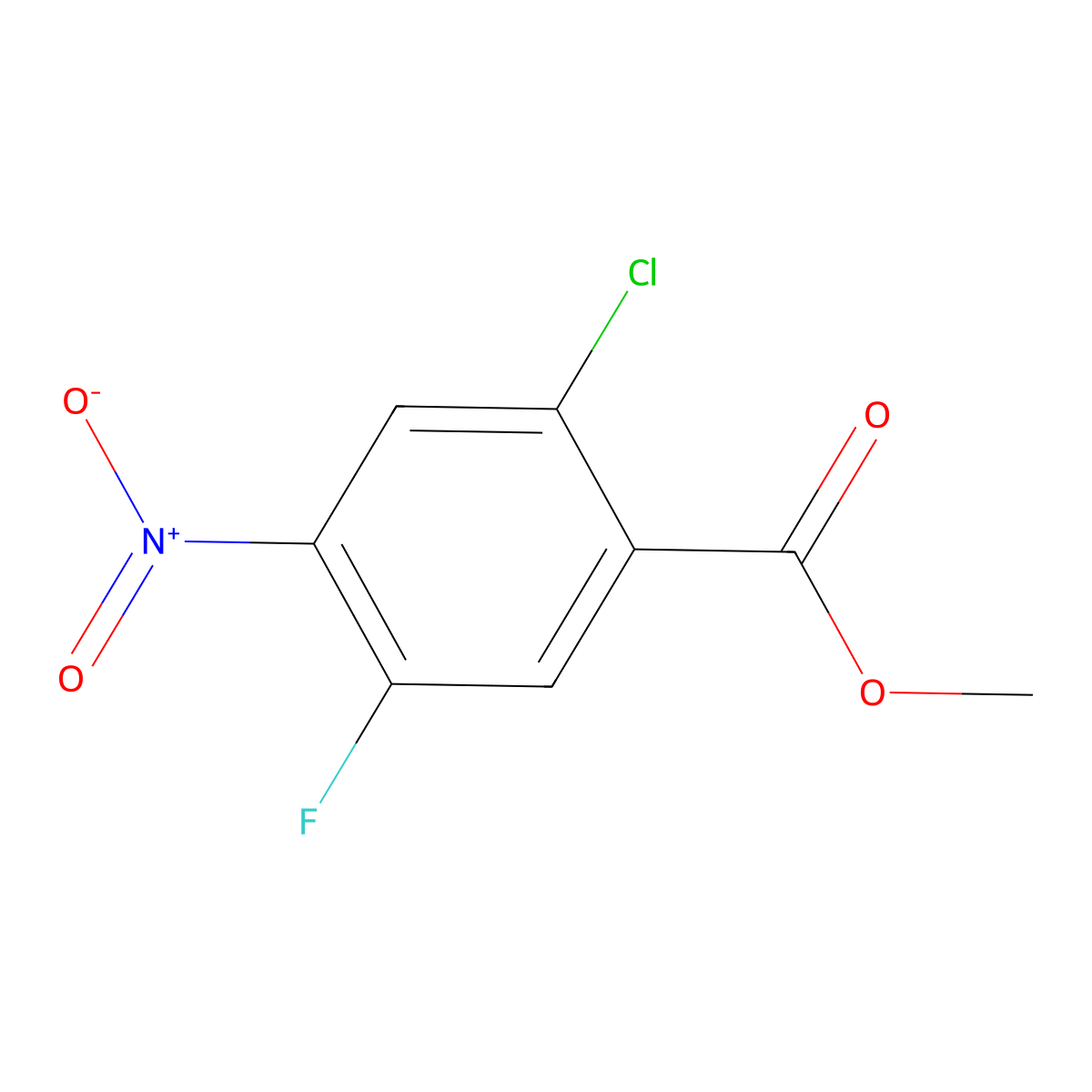 Methyl 2-chloro-5-fluoro-4-nitrobenzoate molecular structure, CAS 1897500-78-5