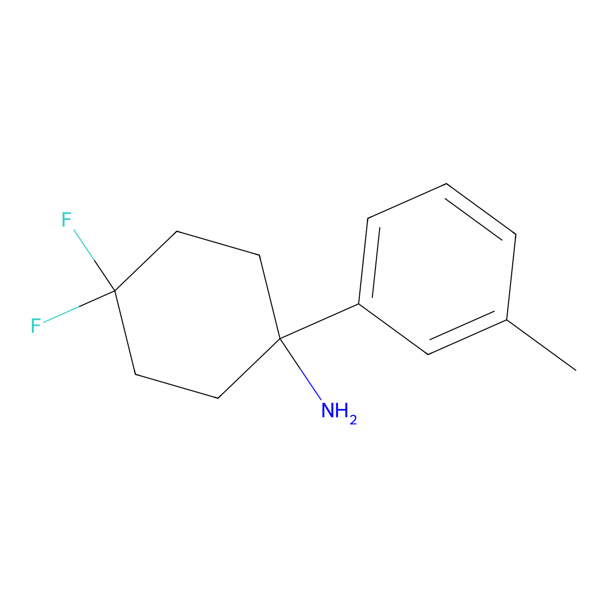 4,4-Difluoro-1-(3-methylphenyl)cyclohexan-1-amine molecular structure, CAS 1897523-85-1