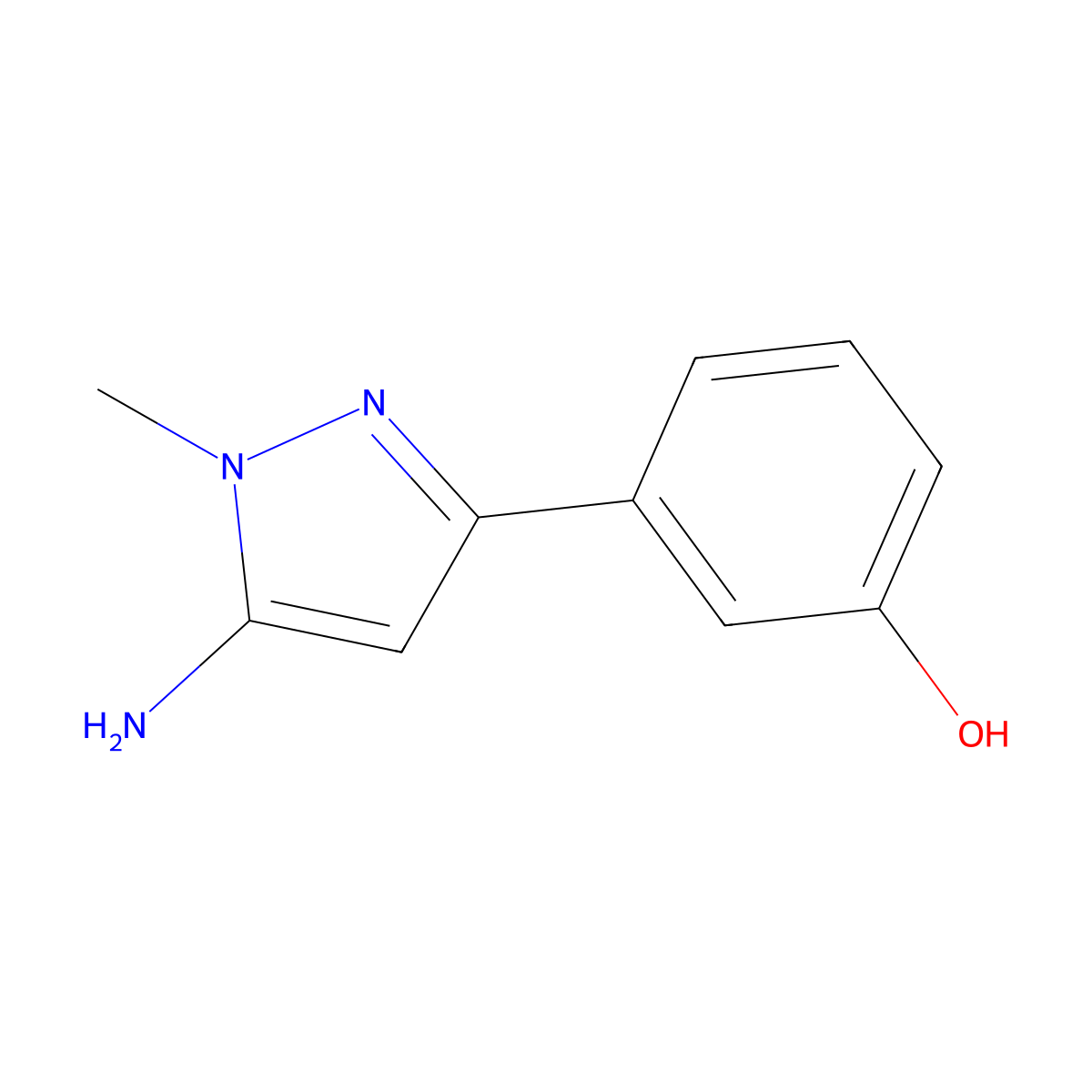 3-(5-amino-1-methyl-1H-pyrazol-3-yl)phenol molecular structure, CAS 1897525-35-7