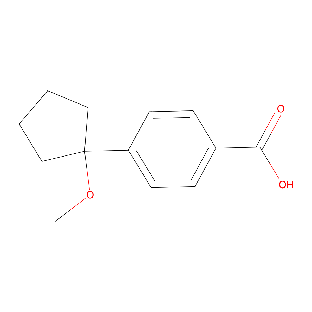 4-(1-Methoxycyclopentyl)benzoic acid molecular structure, CAS 1897548-08-1