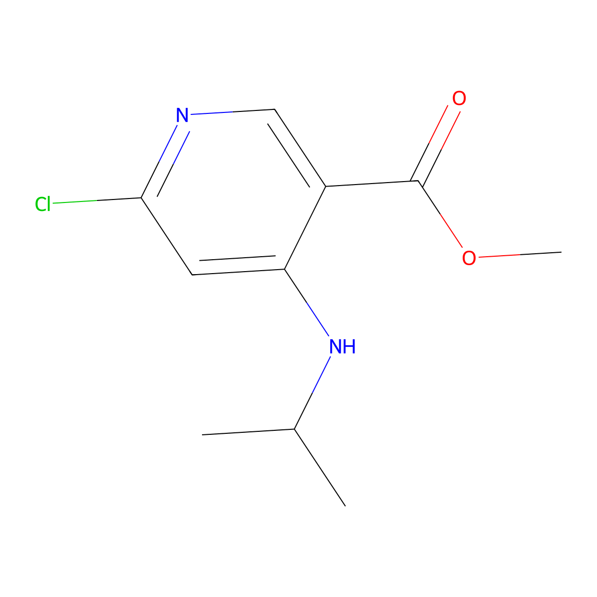 Methyl 6-chloro-4-(isopropylamino)nicotinate molecular structure, CAS 1897554-05-0