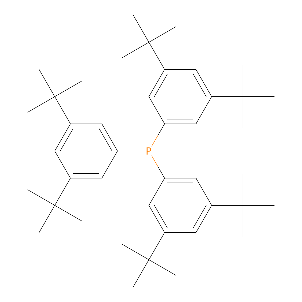 Tris(3,5-di-tert-butylphenyl)phosphane molecular structure, CAS 189756-42-1