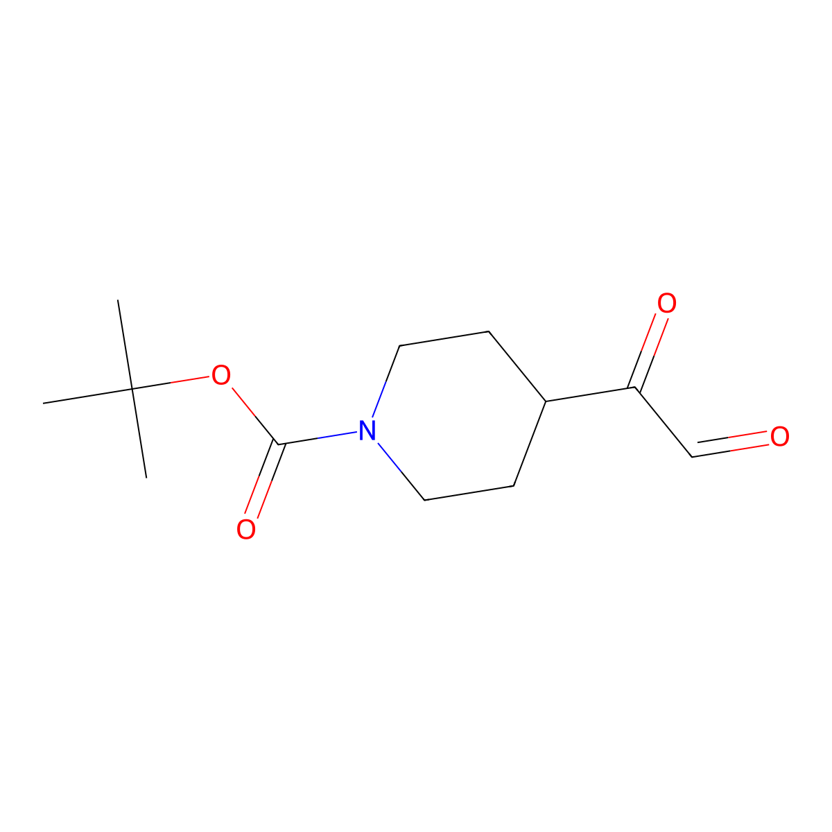 2-(1-Boc-4-piperidinyl)-2-oxoacetaldehyde molecular structure, CAS 1897569-19-5