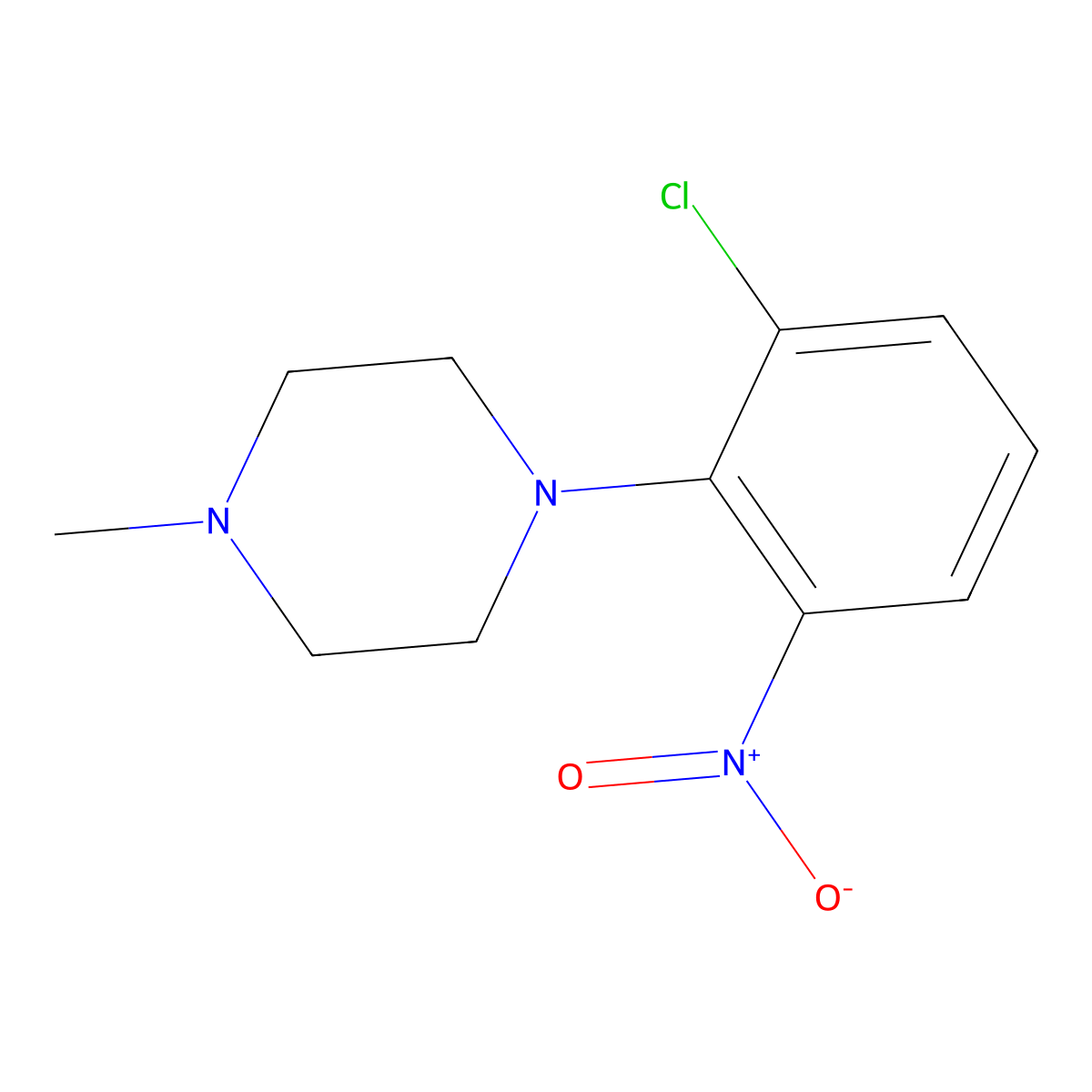 1-(2-Chloro-6-nitrophenyl)-4-methylpiperazine molecular structure, CAS 189761-96-4