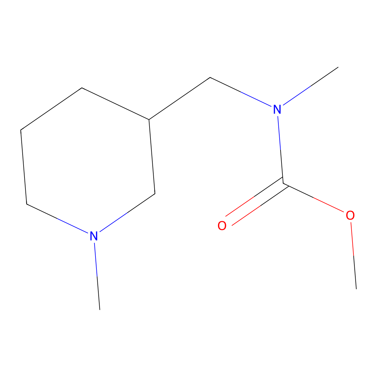 methyl N-methyl-N-[(1-methylpiperidin-3-yl)methyl]carbamate molecular structure, CAS 1897615-80-3