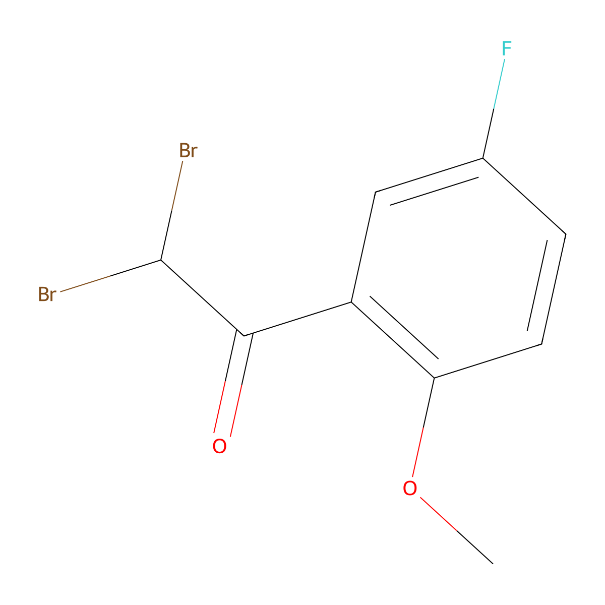 2,2-Dibromo-1-(5-fluoro-2-methoxyphenyl)ethan-1-one molecular structure, CAS 1897616-06-6