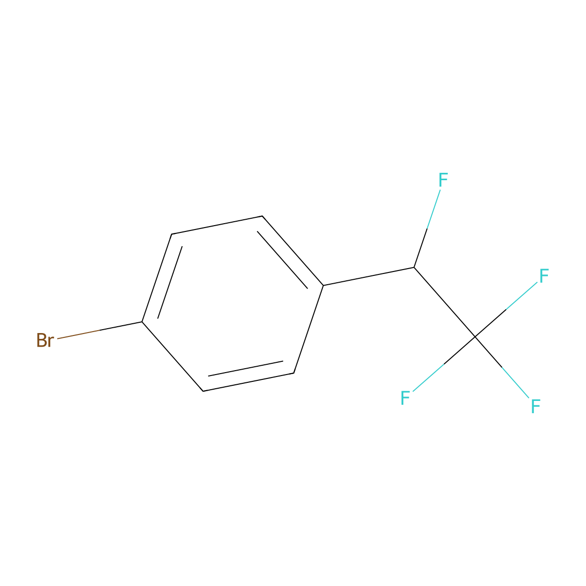 1-Bromo-4-(1,2,2,2-tetrafluoroethyl)benzene molecular structure, CAS 189762-23-0