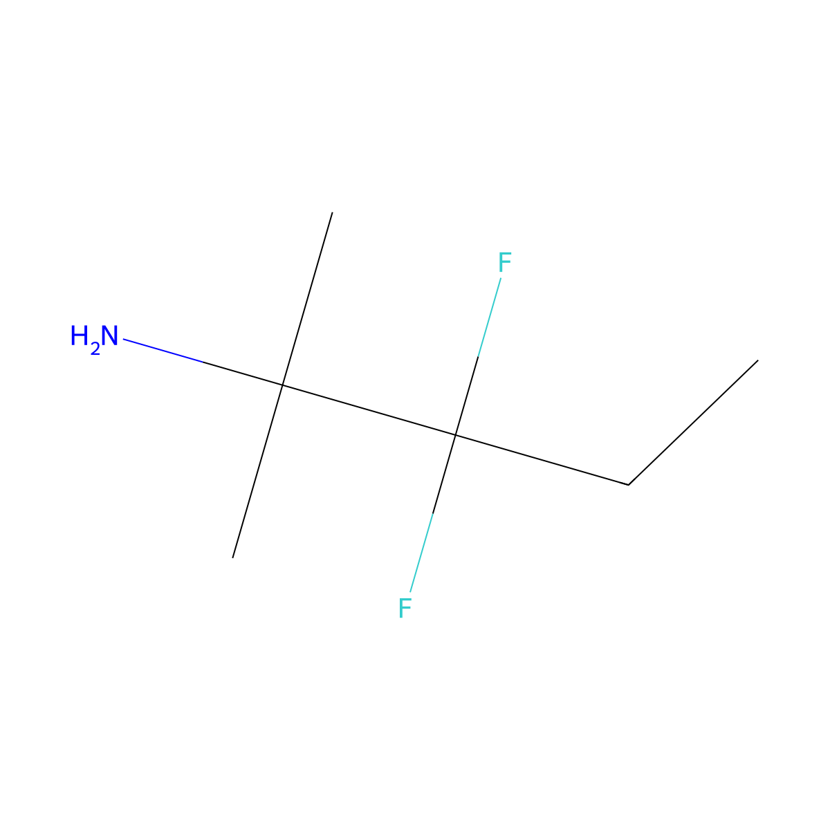 3,3-Difluoro-2-methylpentan-2-amine molecular structure, CAS 1897628-10-2