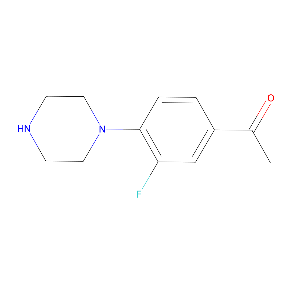 1-(3-Fluoro-4-piperazin-1-ylphenyl)ethanone molecular structure, CAS 189763-57-3