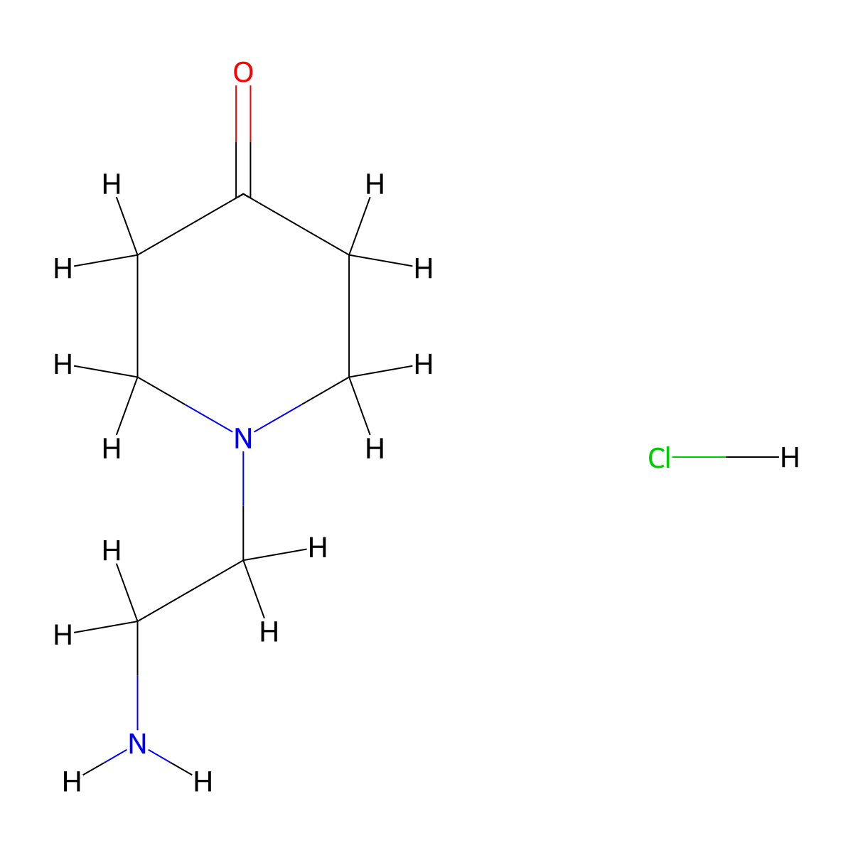 1-(2-Aminoethyl)piperidin-4-one hydrochloride molecular structure, CAS 1897637-27-2