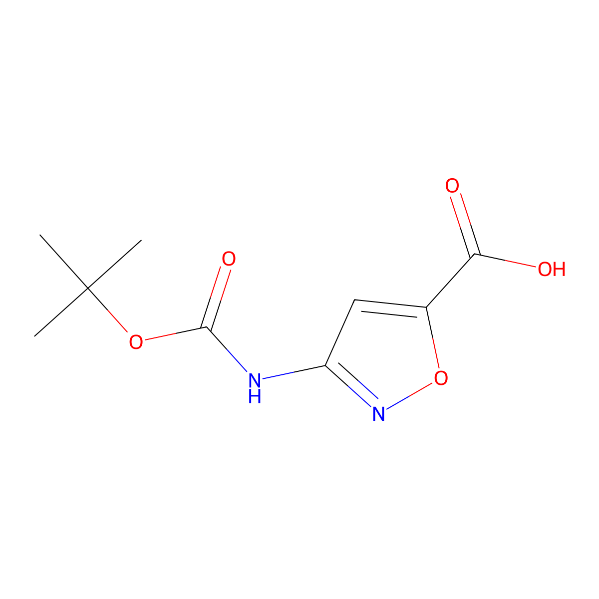 3-{[(Tert-butoxy)carbonyl]amino}-1,2-oxazole-5-carboxylic acid molecular structure, CAS 1897640-18-4