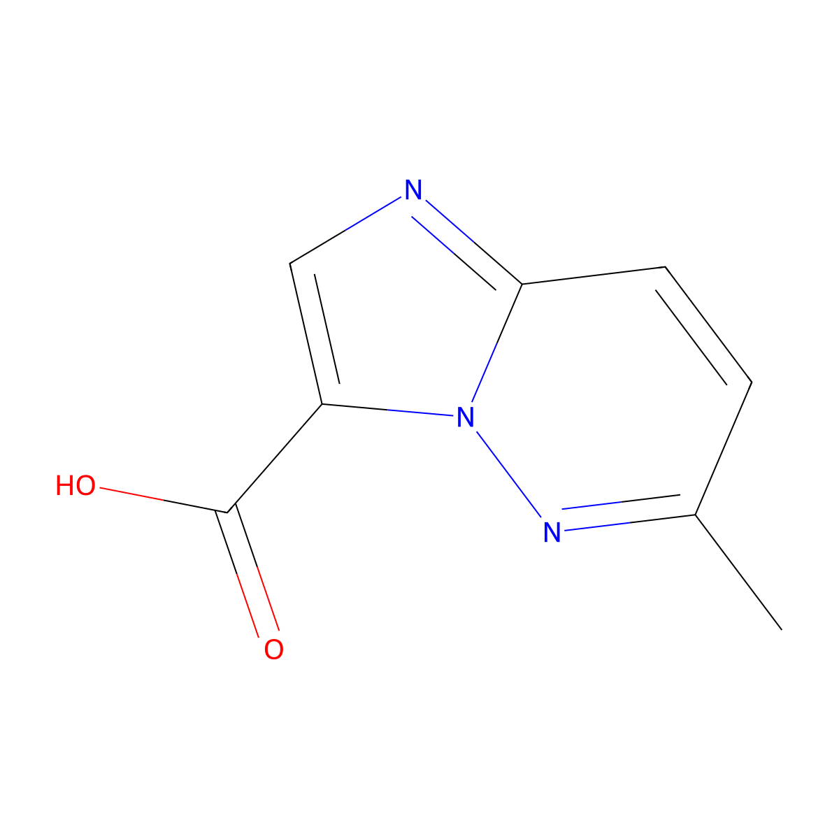 6-Methylimidazo[1,2-b]pyridazine-3-carboxylic acid molecular structure, CAS 1897659-49-2