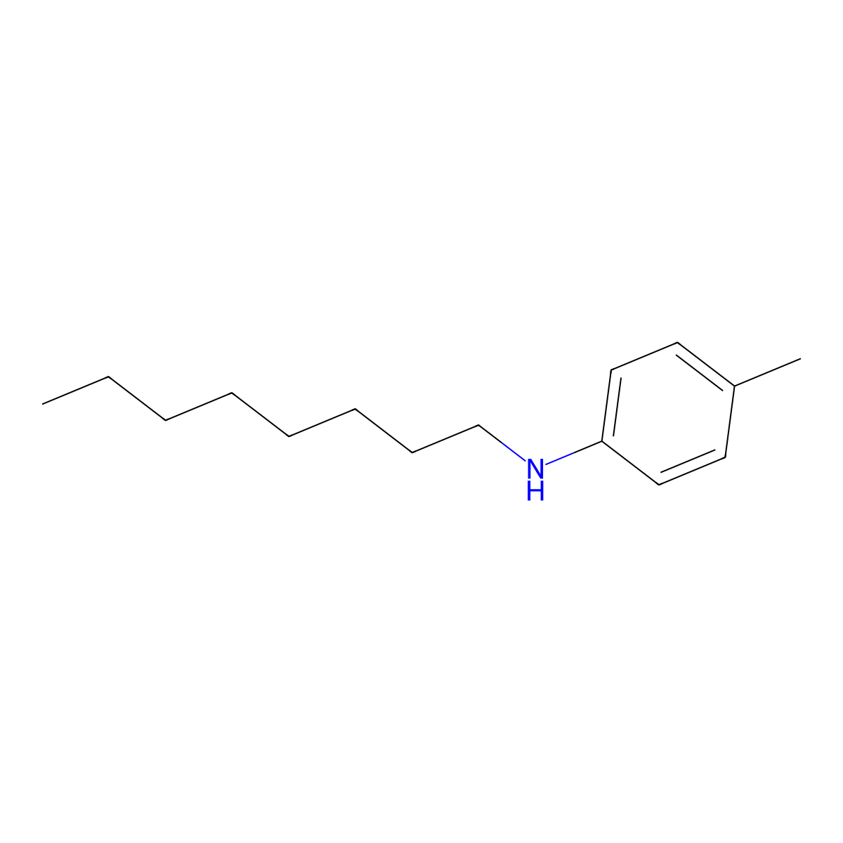 Benzenamine, 4-methyl-N-octyl- molecular structure, CAS 18977-67-8