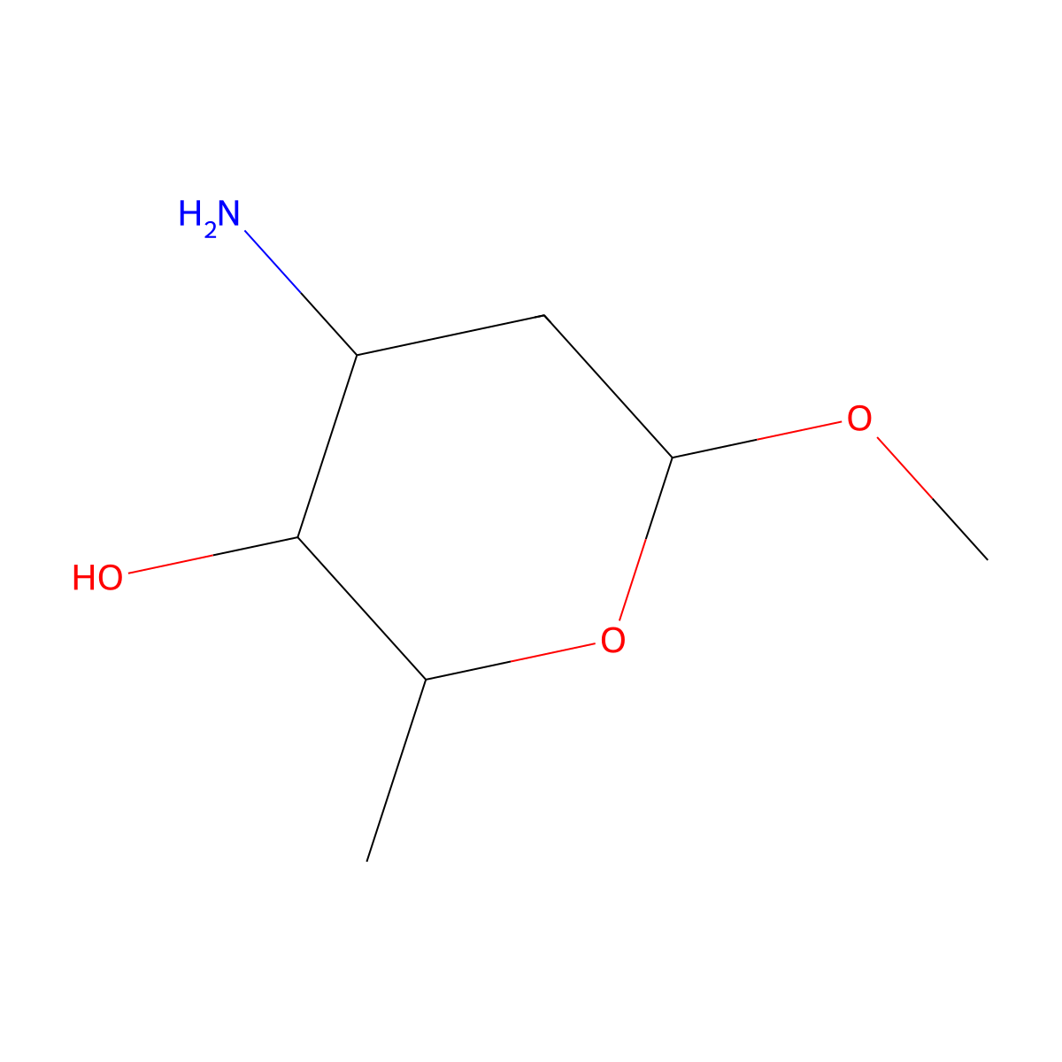 Methyldaunosamine molecular structure, CAS 18977-92-9