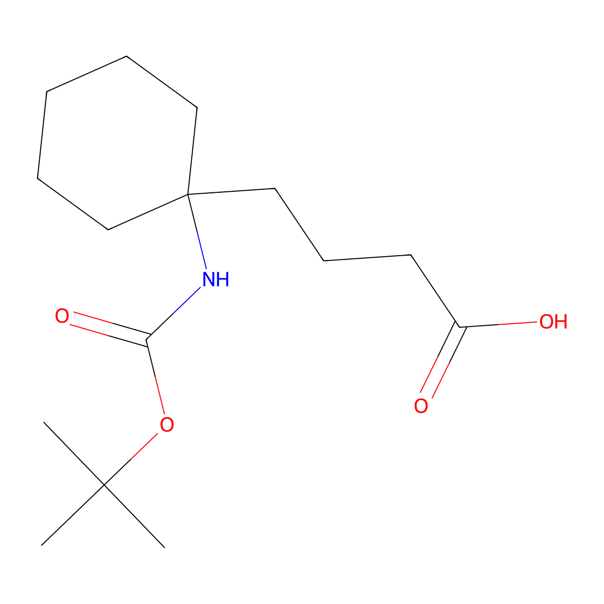 4-(1-{[(Tert-butoxy)carbonyl]amino}cyclohexyl)butanoic acid molecular structure, CAS 1897740-02-1