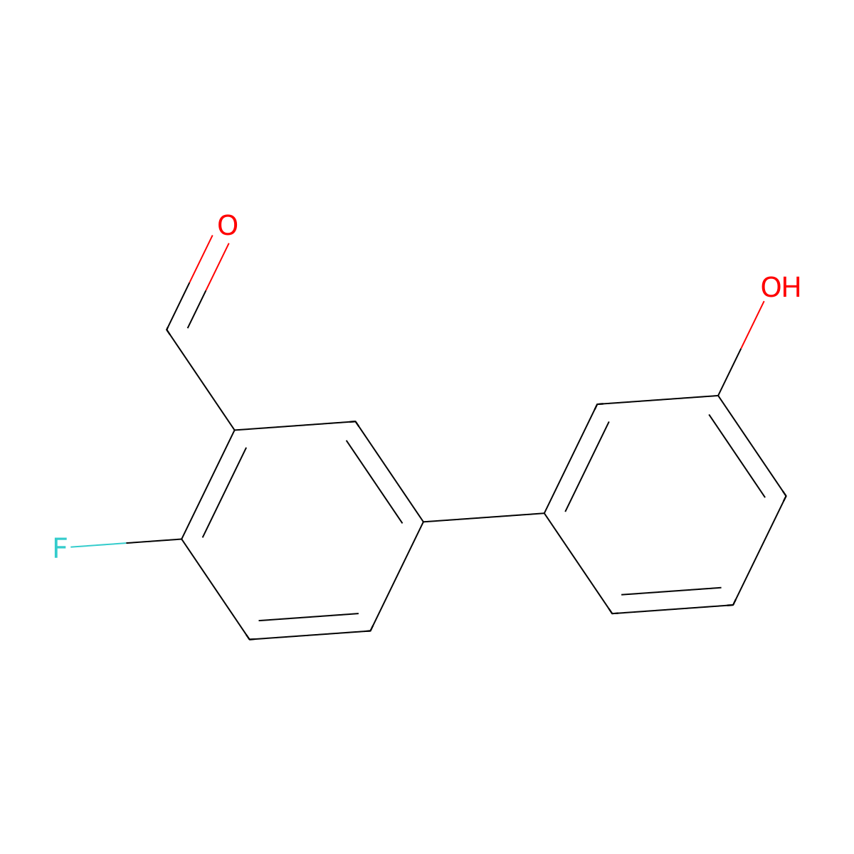 4-Fluoro-3'-hydroxy-[1,1'-biphenyl]-3-carbaldehyde molecular structure, CAS 1897743-19-9