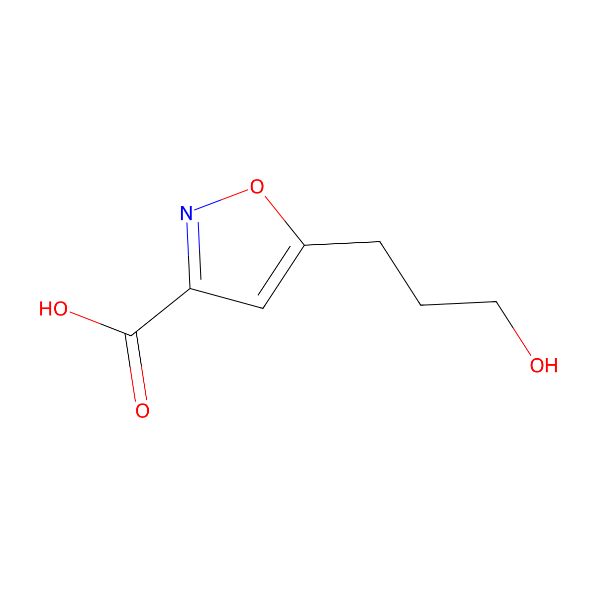 5-(3-Hydroxypropyl)-1,2-oxazole-3-carboxylic acid molecular structure, CAS 1897744-26-1