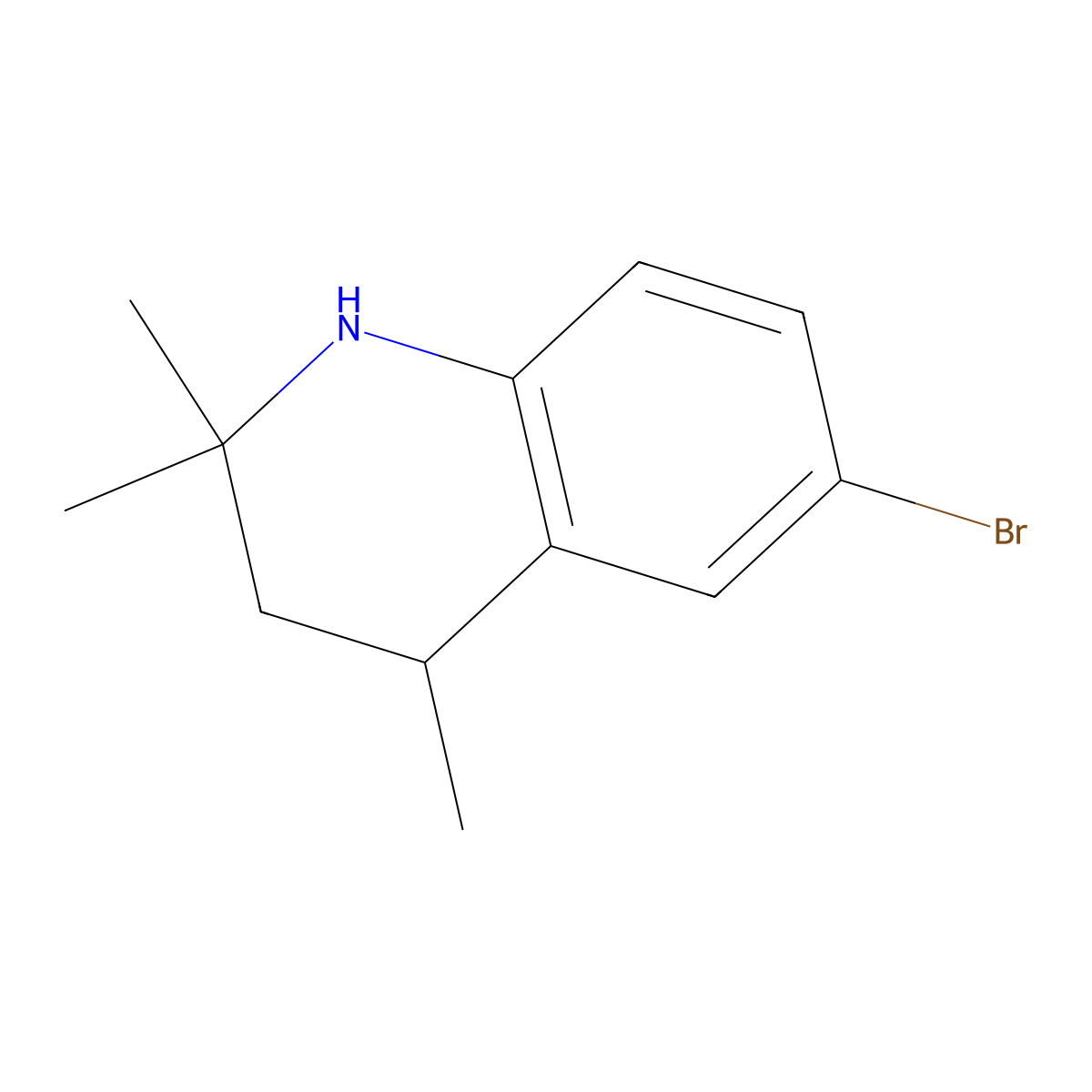 6-Bromo-2,2,4-trimethyl-1,2,3,4-tetrahydroquinoline molecular structure, CAS 1897746-56-3