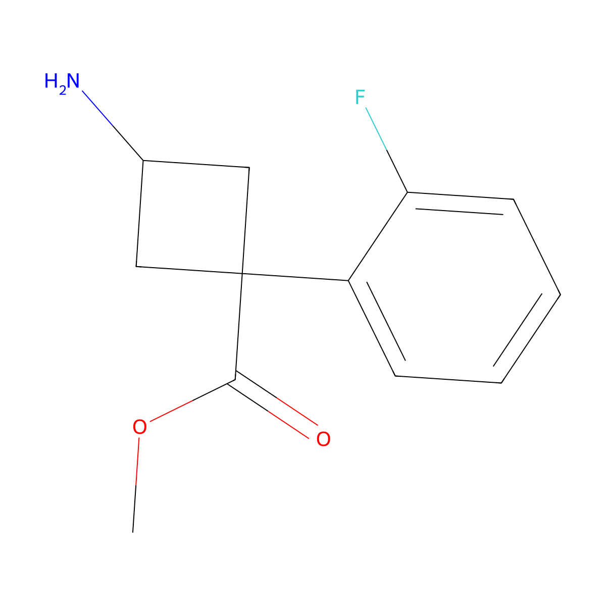Methyl 3-amino-1-(2-fluorophenyl)cyclobutane-1-carboxylate molecular structure, CAS 1897746-61-0
