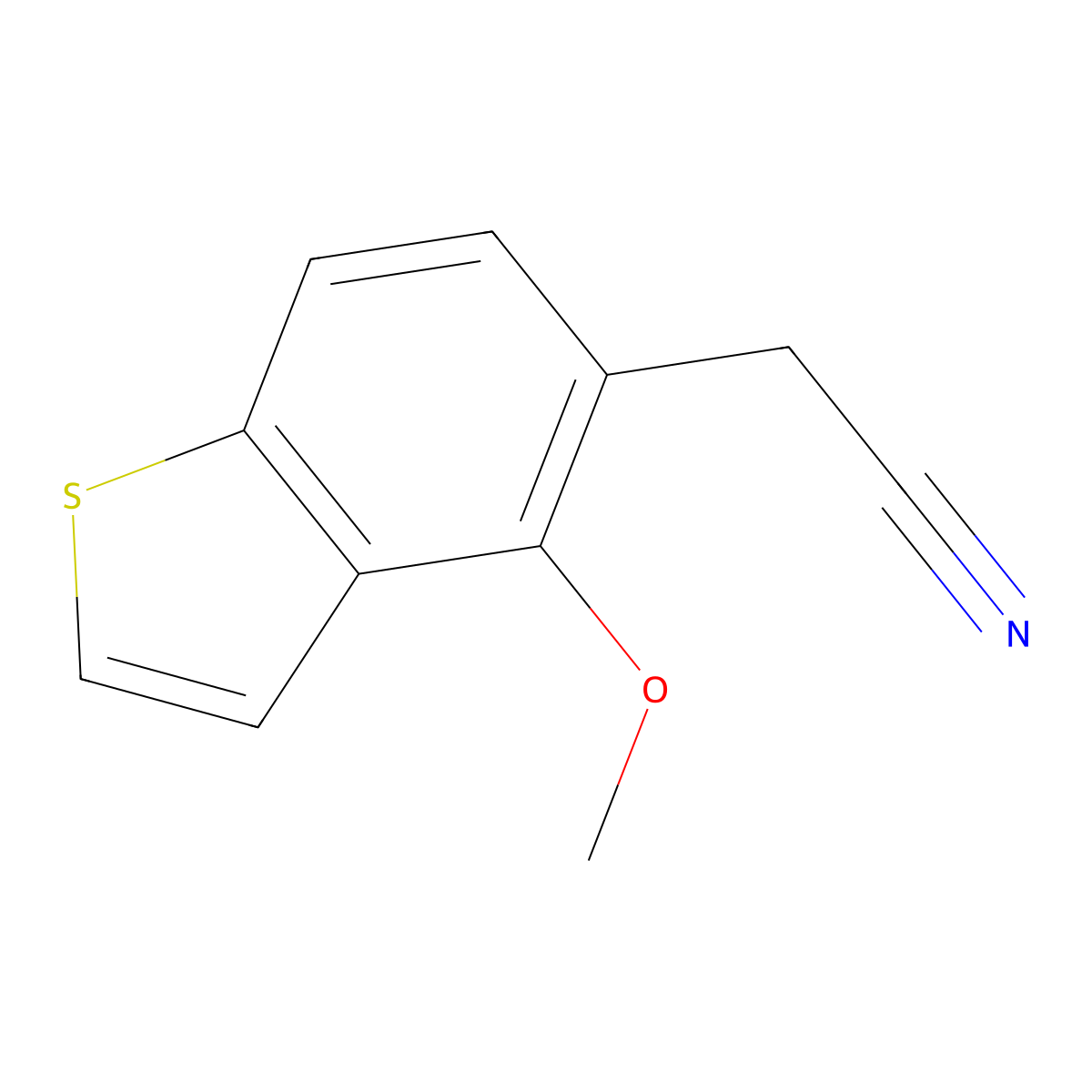 2-(4-Methoxy-1-benzothiophen-5-yl)acetonitrile molecular structure, CAS 1897755-97-3