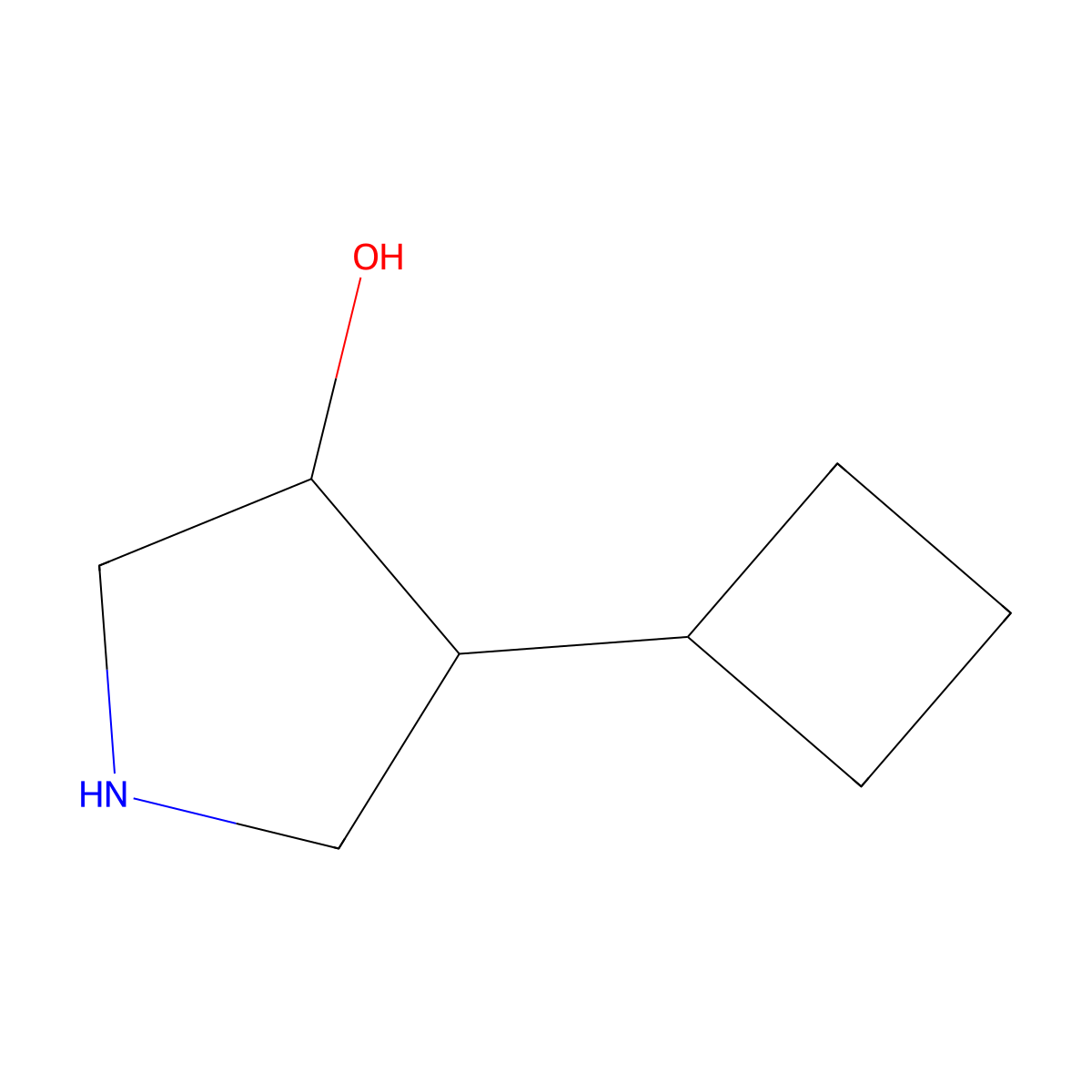 4-Cyclobutylpyrrolidin-3-ol molecular structure, CAS 1897759-98-6