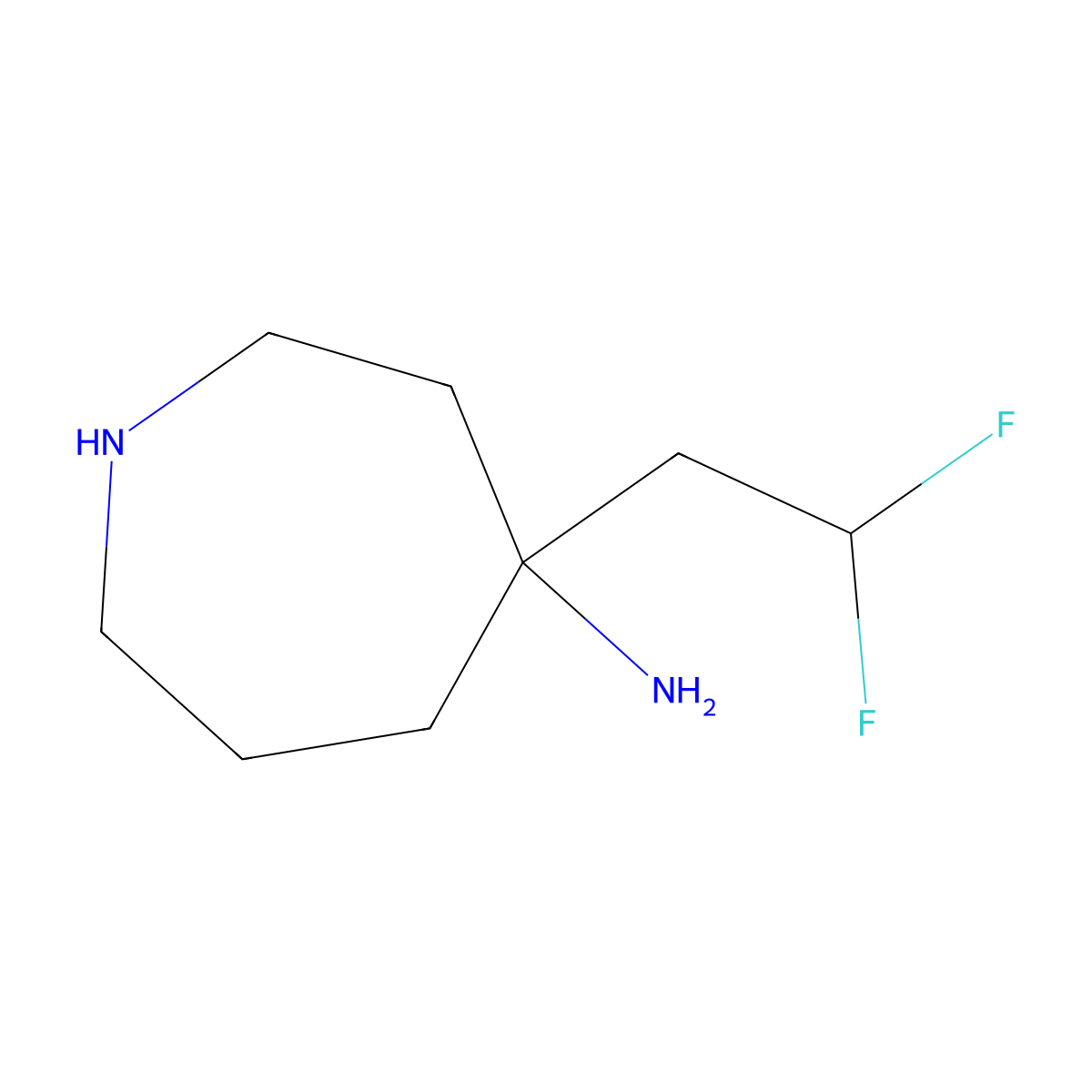 4-(2,2-Difluoroethyl)azepan-4-amine molecular structure, CAS 1897764-32-7