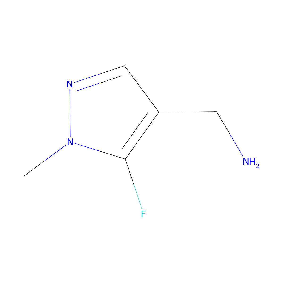 (5-Fluoro-1-methyl-1H-pyrazol-4-yl)methanamine molecular structure, CAS 1897767-30-4