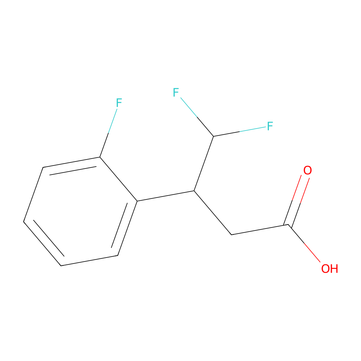 4,4-Difluoro-3-(2-fluorophenyl)butanoic acid molecular structure, CAS 1897774-45-6