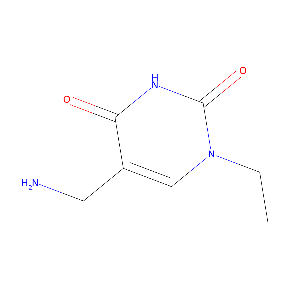 5-(Aminomethyl)-1-ethyl-1,2,3,4-tetrahydropyrimidine-2,4-dione molecular structure, CAS 1897779-71-3