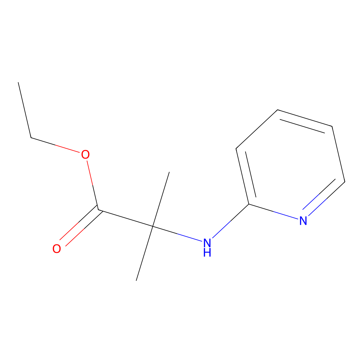 Ethyl 2-methyl-2-[(pyridin-2-yl)amino]propanoate molecular structure, CAS 1897784-59-6