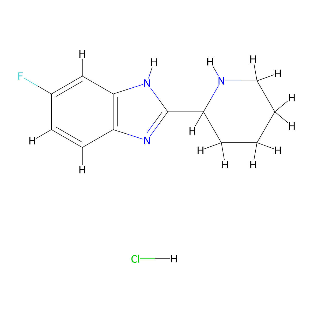 6-Fluoro-2-(2-piperidinyl)-1H-benzimidazole hydrochloride (1:1) molecular structure, CAS 1897797-58-8