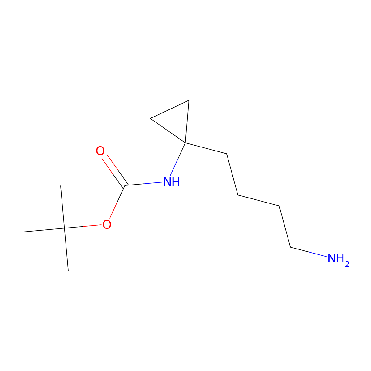 tert-butyl N-[1-(4-aminobutyl)cyclopropyl]carbamate molecular structure, CAS 1897797-98-6