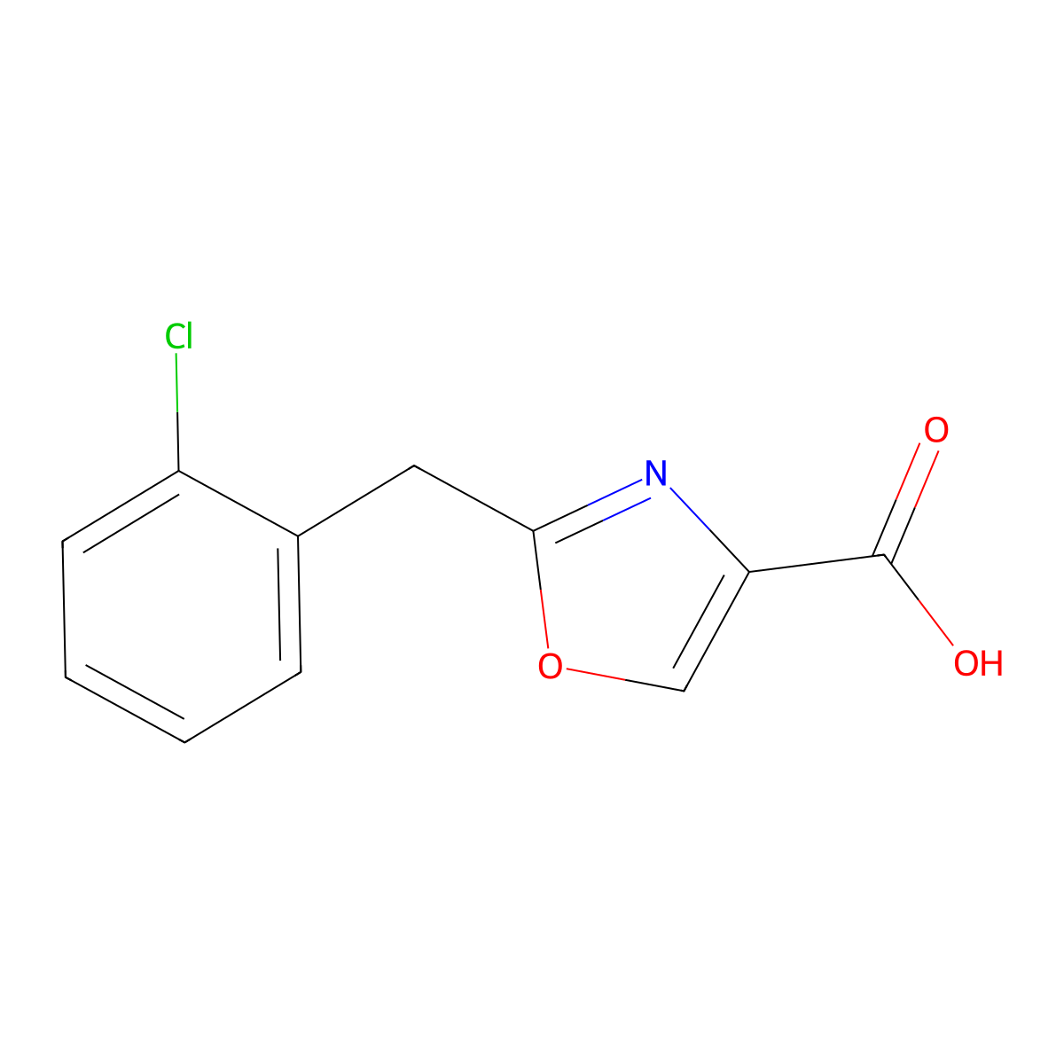 2-(2-Chlorobenzyl)oxazole-4-carboxylic Acid molecular structure, CAS 1897799-93-7