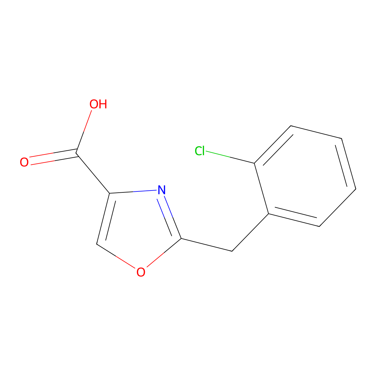 2-(2-Chlorobenzyl)oxazole-4-carboxylic Acid molecular structure, CAS 1897799-93-7