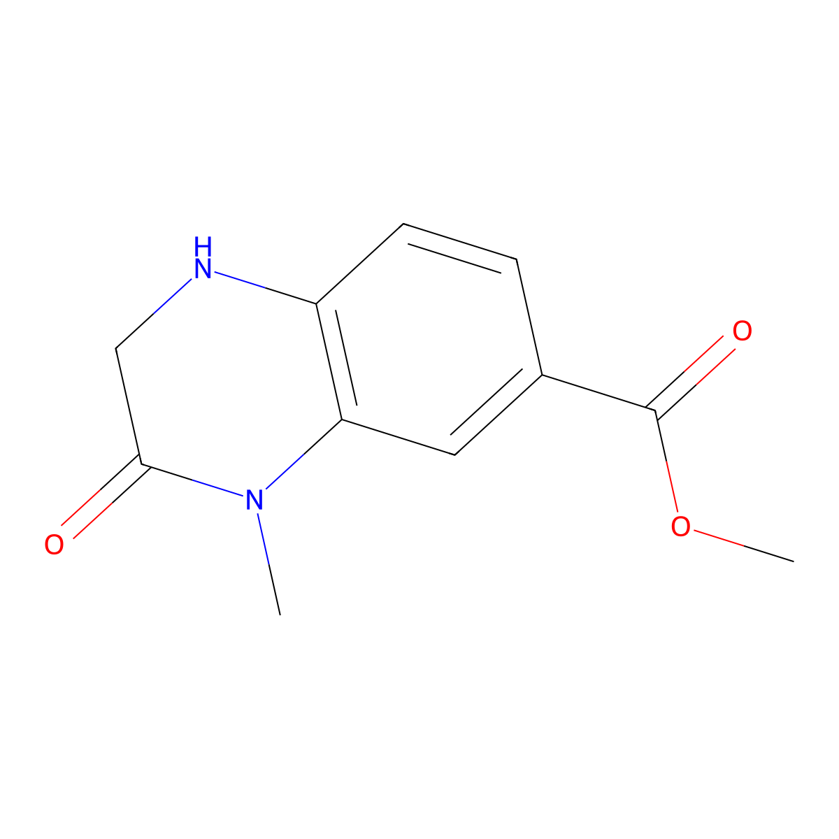 Methyl 4-methyl-3-oxo-1,2-dihydroquinoxaline-6-carboxylate molecular structure, CAS 1897807-10-1