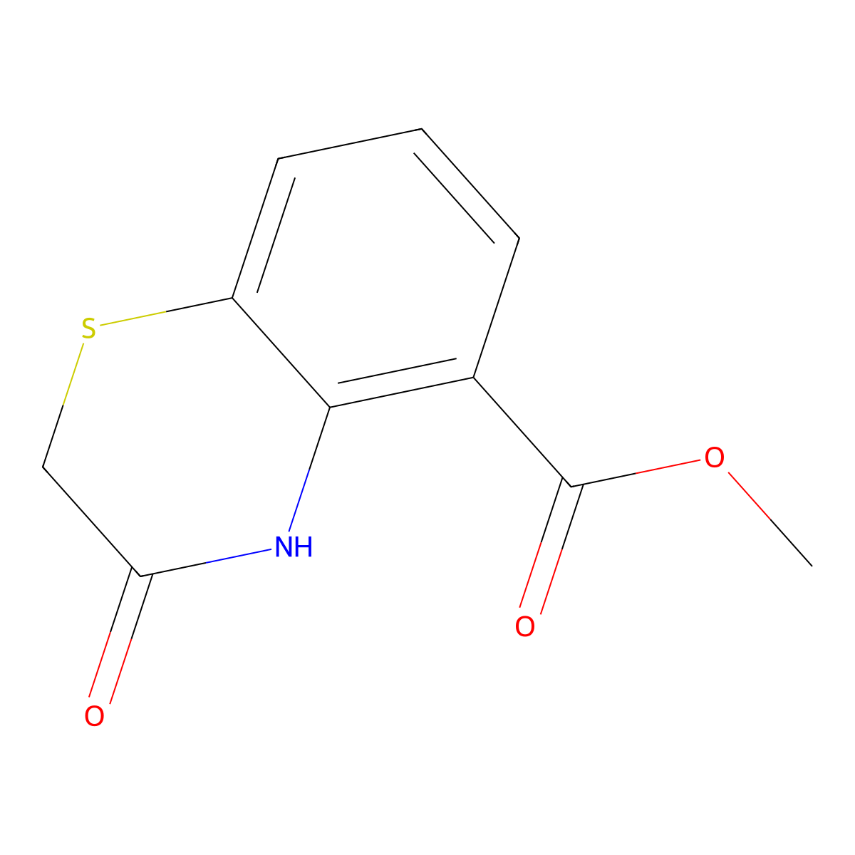 methyl 3-oxo-4H-1,4-benzothiazine-5-carboxylate molecular structure, CAS 1897808-43-3