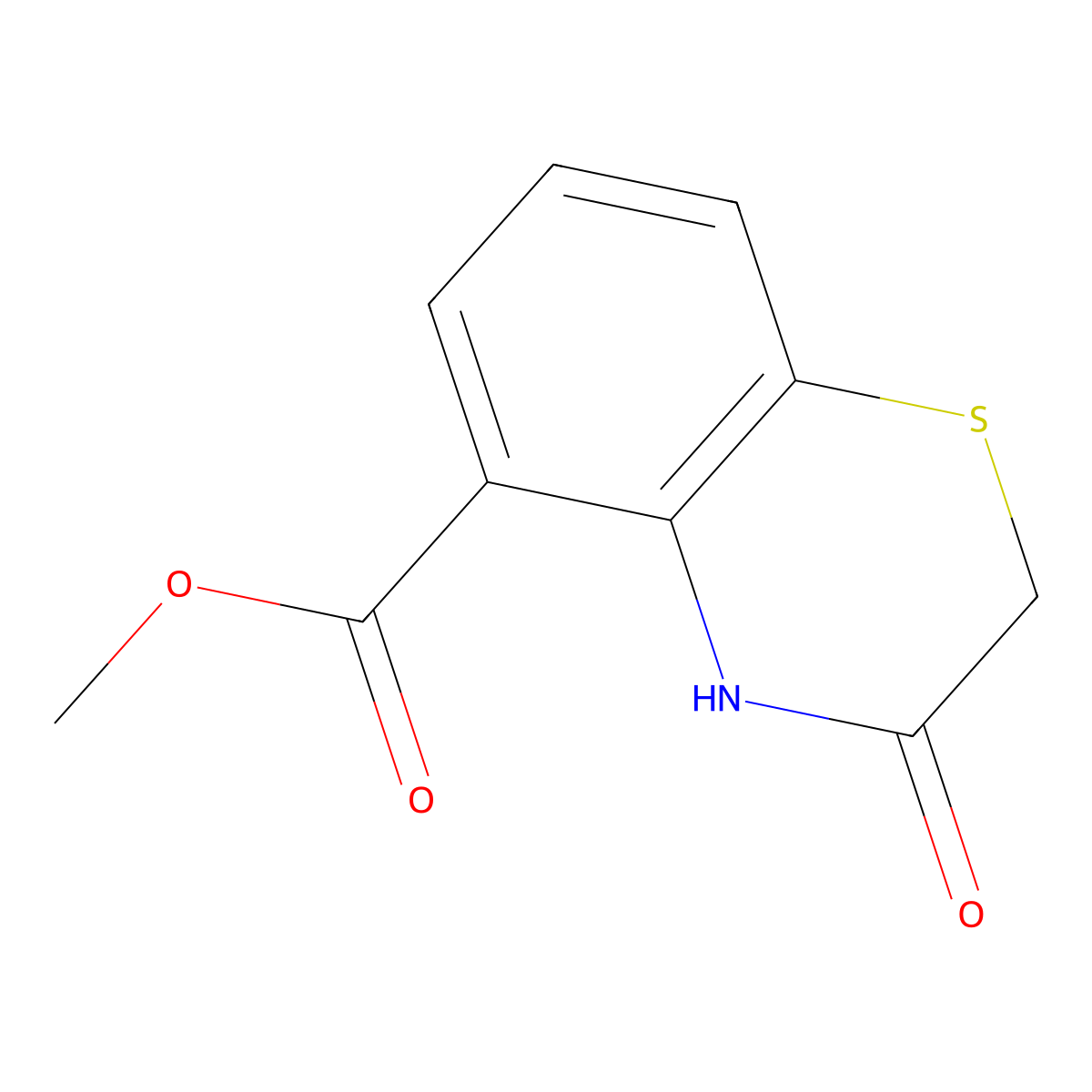 methyl 3-oxo-4H-1,4-benzothiazine-5-carboxylate molecular structure, CAS 1897808-43-3