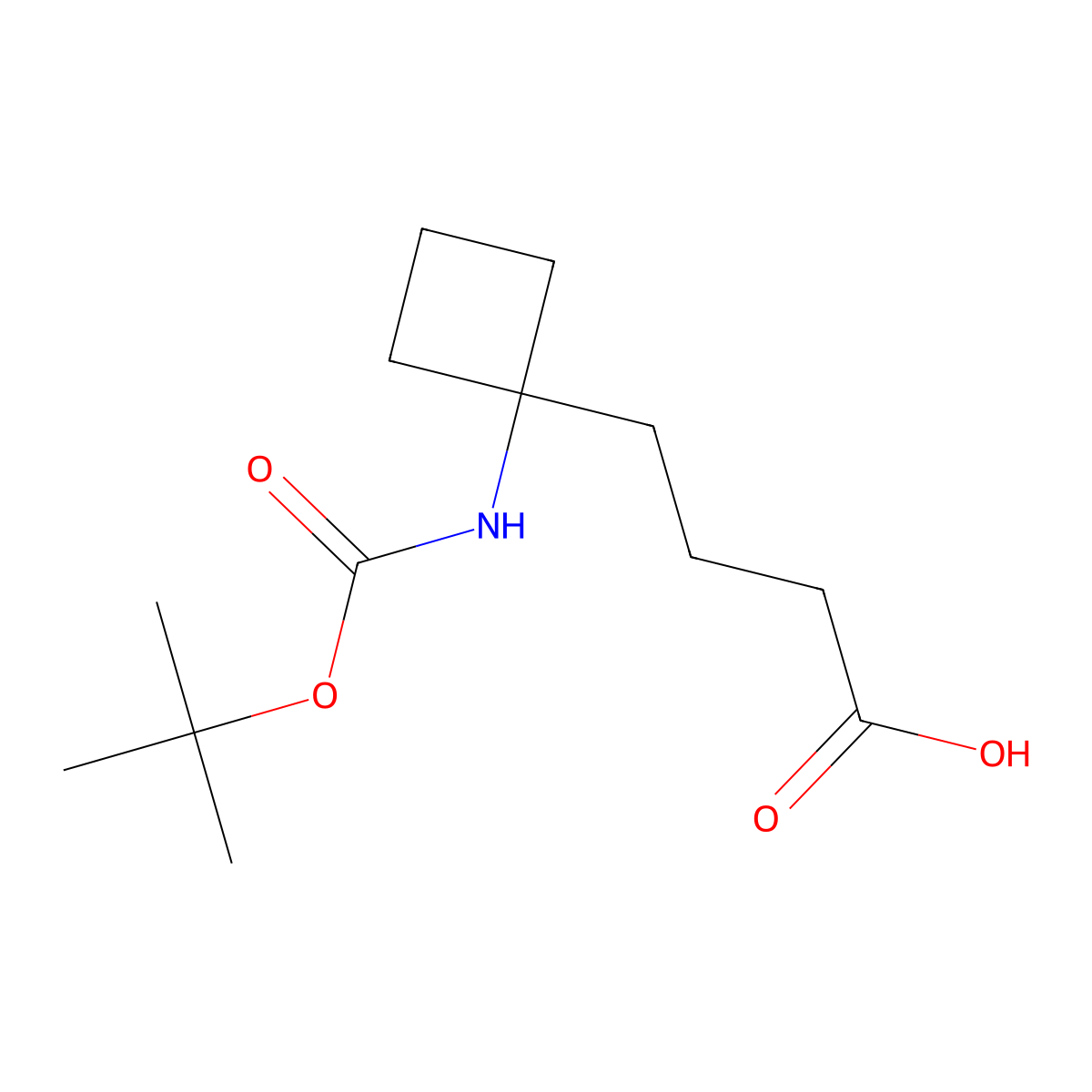 4-(1-{[(Tert-butoxy)carbonyl]amino}cyclobutyl)butanoicacid molecular structure, CAS 1897818-27-7
