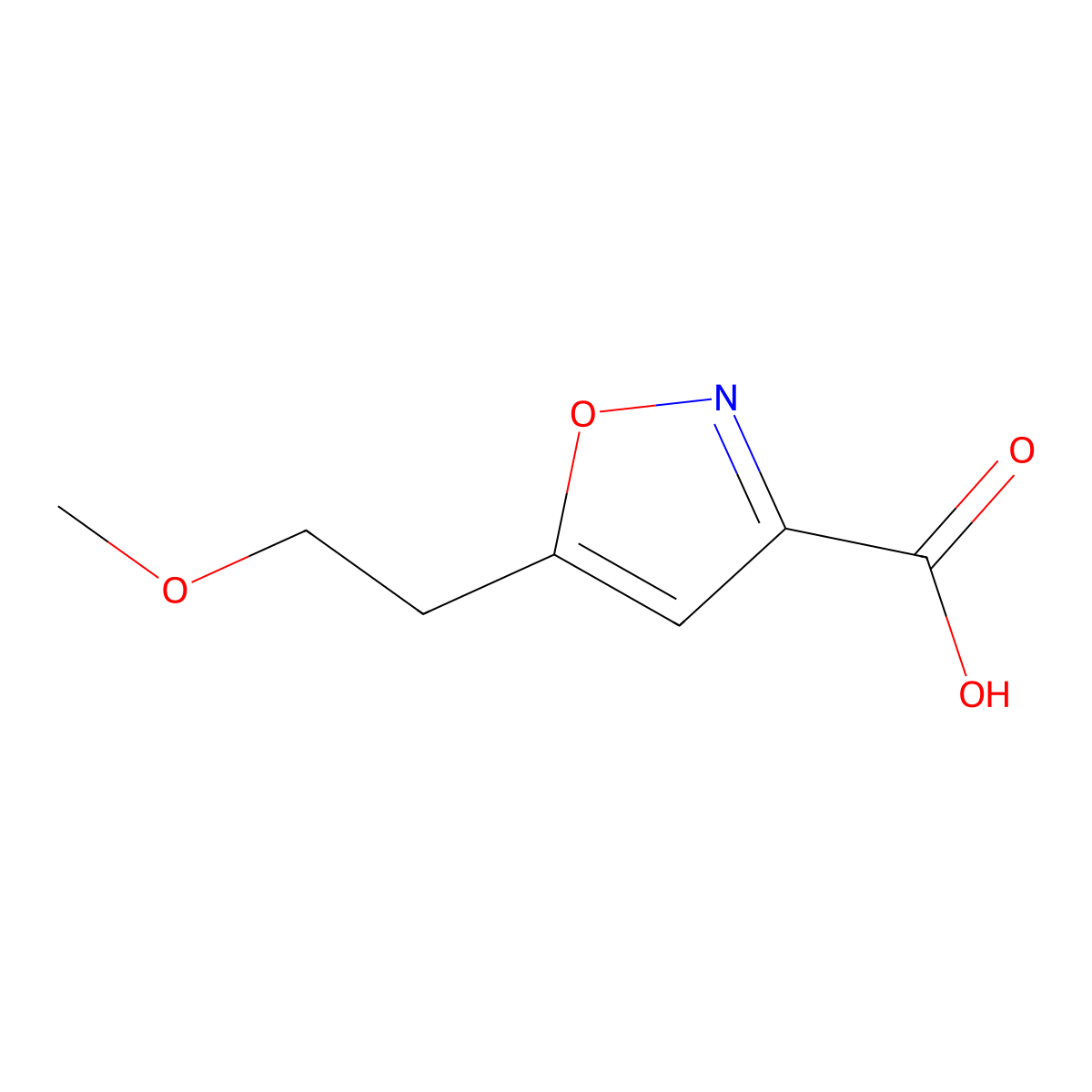 5-(2-Methoxyethyl)-1,2-oxazole-3-carboxylic acid molecular structure, CAS 1897818-32-4